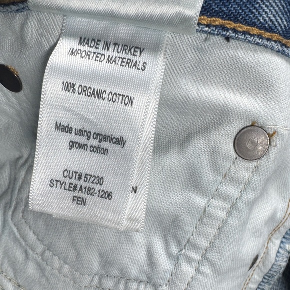 NWT Agolde Fen High Rise Button Fly Relaxed Tapered Distressed Blue Jeans 32 - Picture 14 of 16